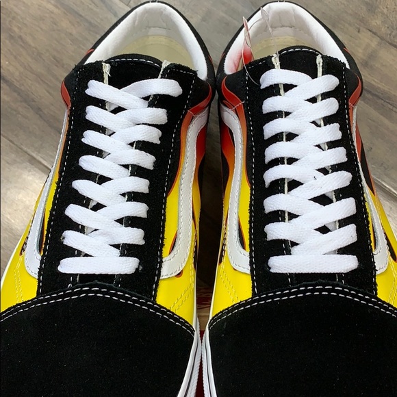 VANS men’s OLD SKOOL FLAME black/black true white - Picture 7 of 16